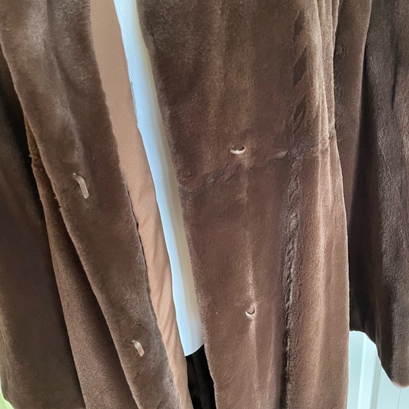 SAGA MINK Sheared Dark Brown Mink Long Coat L-XL Mint 💥 - Picture 8 of 11